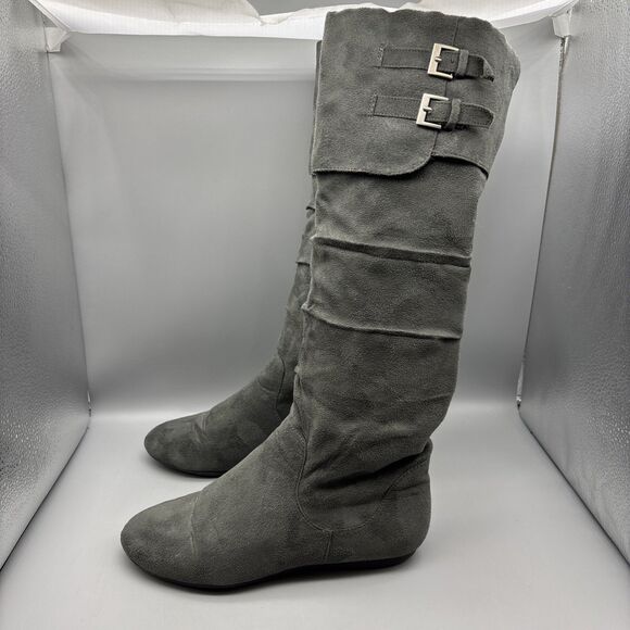 Rampage Knee High Boots Women's Size 6.5 M Pull On Flat Gray Light Weight - Picture 1 of 9